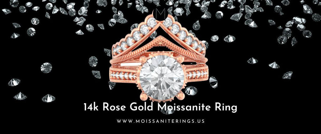 14k Rose Gold Moissanite Ring