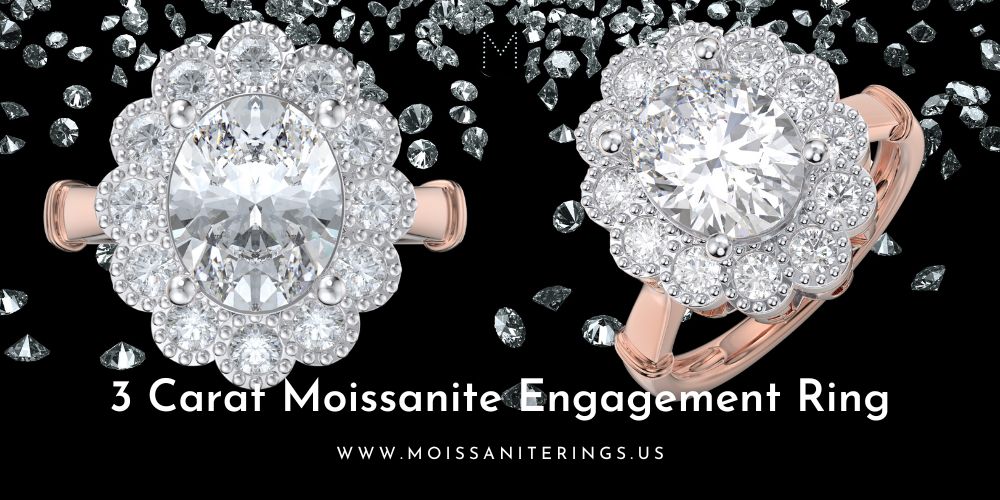 3 Carat Moissanite Engagement Ring