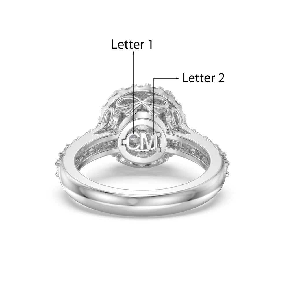 2.5 Carat Moissanite Ring With 2 Custom Initials