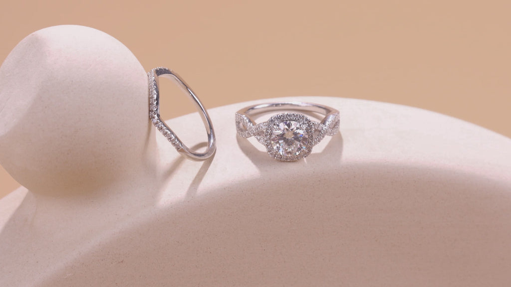 1.5 Carat Moissanite Ring Set - Moissanite Engagement Ring Set