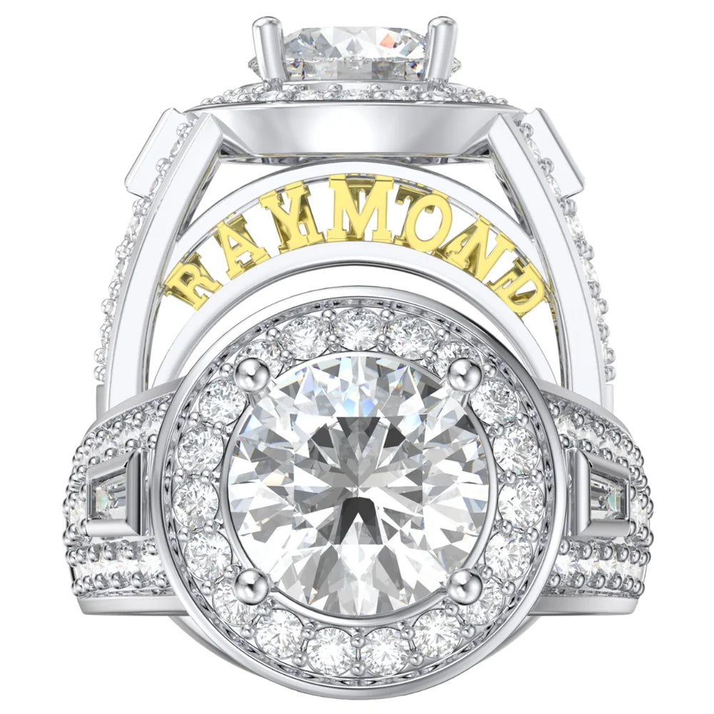 3.5 Carat Moissanite Engagement Ring With 2 Custom Names
