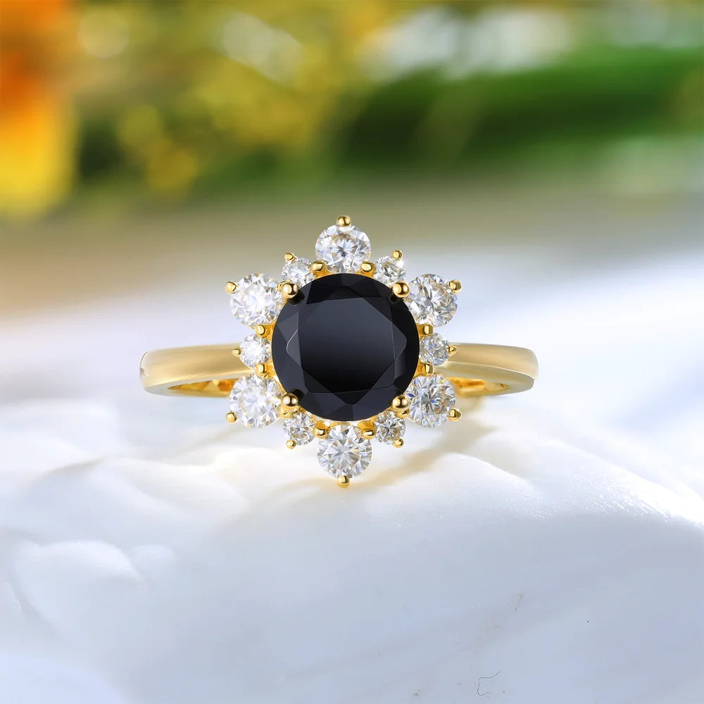 Oval Shaped Black Spinel Wedding Ring 925 Sterling Silver Ring – SHINE JEWEL