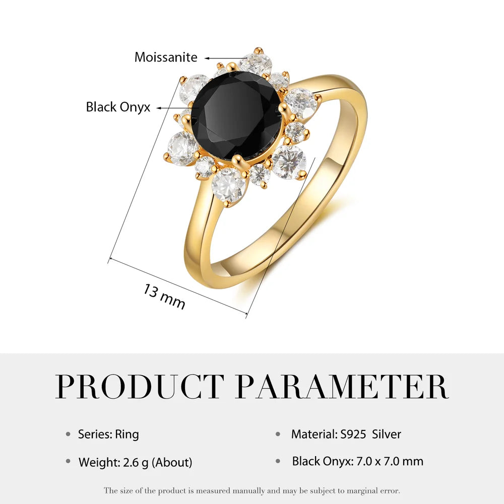 Retailer of 925 sterling silver black stone ring for women | Jewelxy -  117595