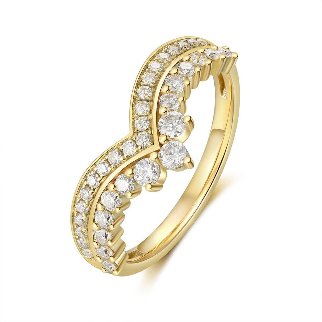 Moissanite Wedding Ring 18k Yellow Gold