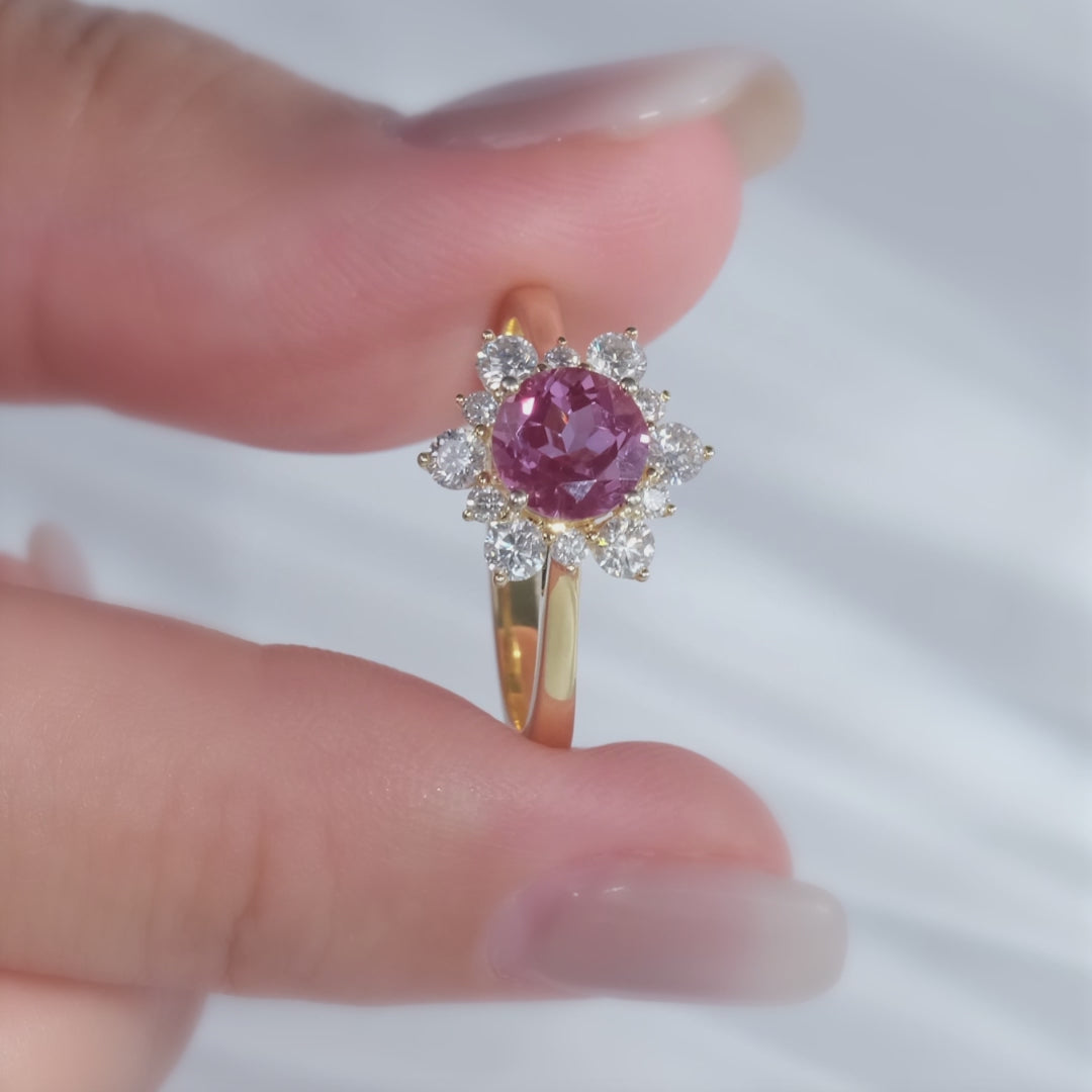 Smoky Quartz Engagement Ring with Moissanite - Sterling Silver