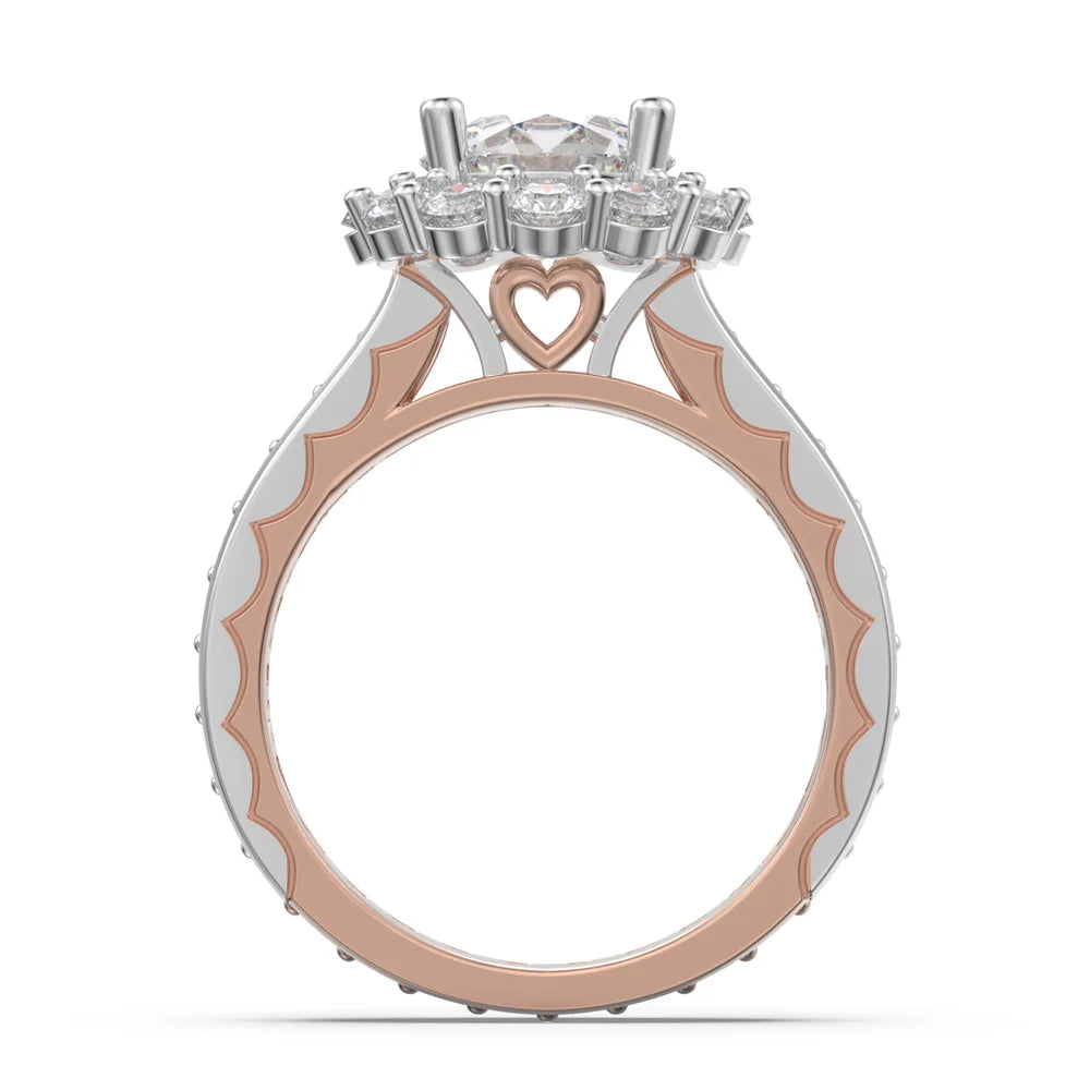 2 Carat Moissanite Ring Set With 2 Custom Names