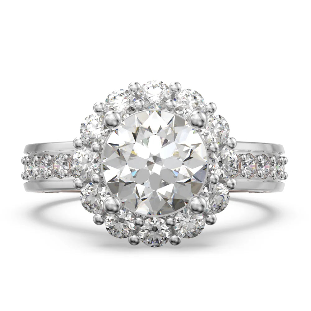 2 Carat Moissanite Ring Set With 2 Custom Names